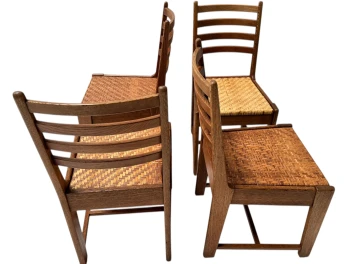 Four Modernist Art Deco Dining Room Chairs by Bas van Pelt for My Home, 1930s